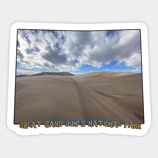 Colorado State Outline (Great Sand Dunes National Park) Sticker by gorff